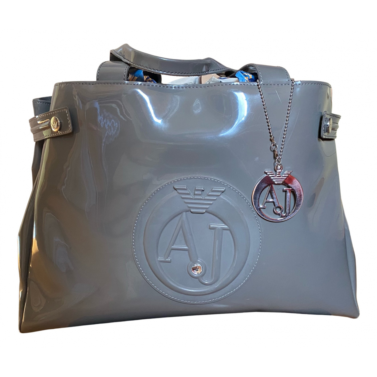 Handbag Armani Jeans Grey in Plastic 